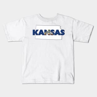 Kansas Colored State Letters Kids T-Shirt